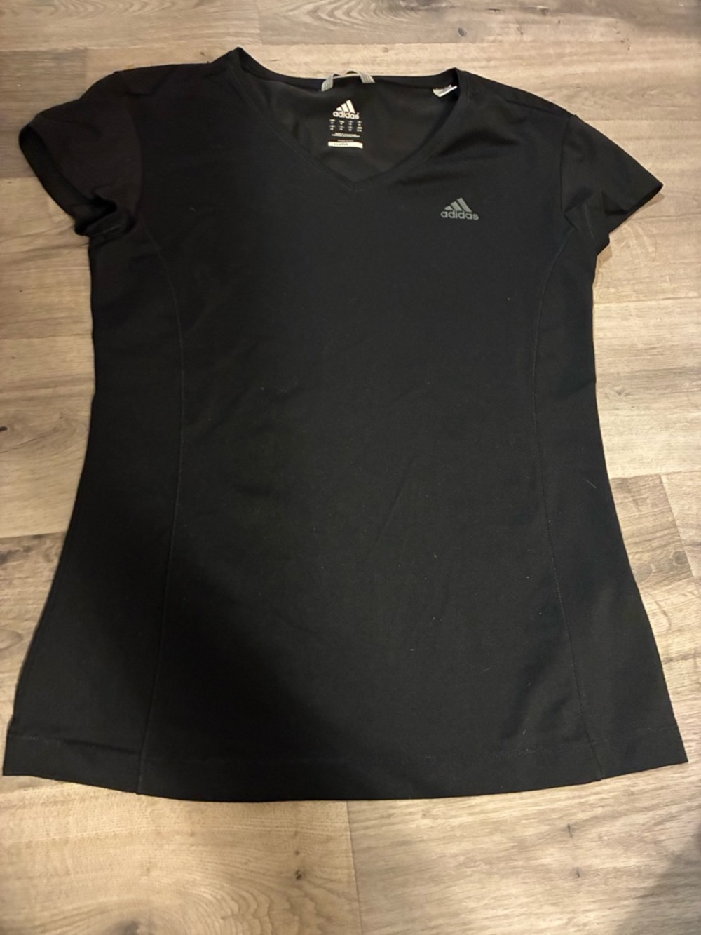 adidas Black Women's V-Neck Short Sleeve Athletic Tee